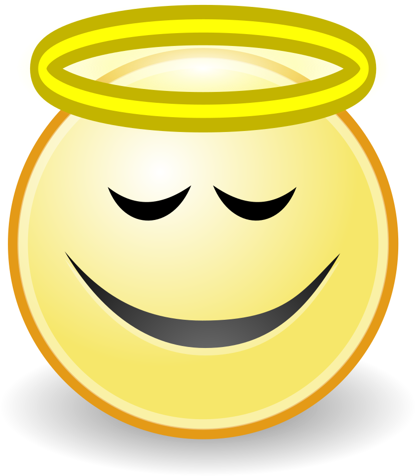 File - Face-angel - Svg - Angel Smiley Face (1024x1024)