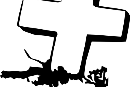 Tombstone Clipart Black And White - Grave Clip Art (450x300)