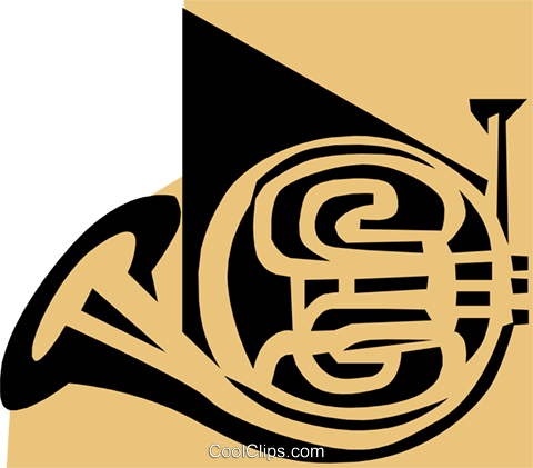 French Horn Symbol Royalty Free Vector Clip Art Illustration - Illustration (480x421)