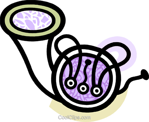 Colorful French Horn Royalty Free Vector Clip Art Illustration - Colorful French Horn Royalty Free Vector Clip Art Illustration (480x392)