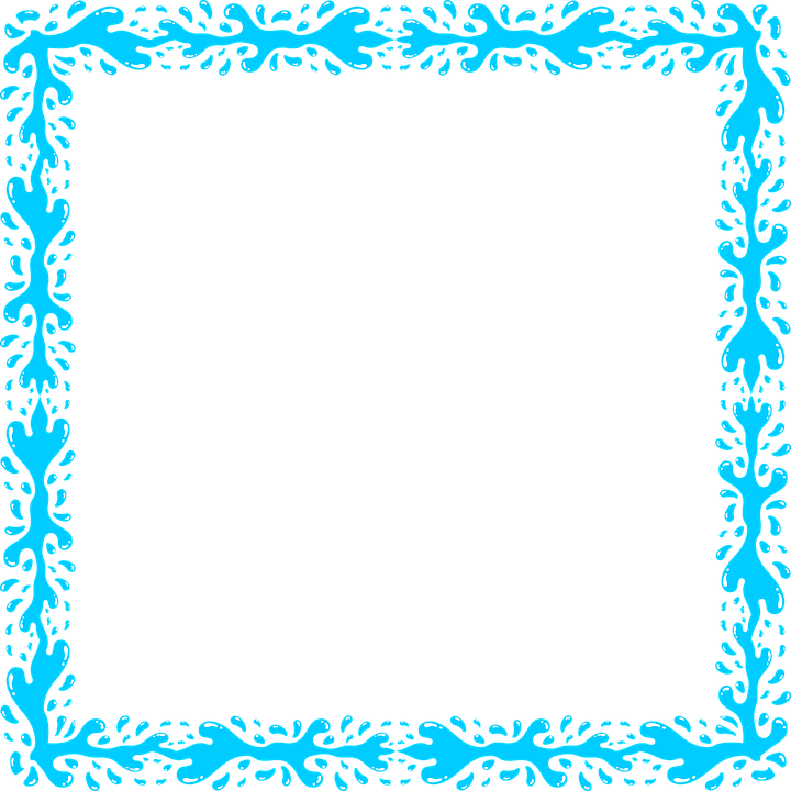 Aqua Border Frame Png Transparent Image - Blue Frame Png (720x720)