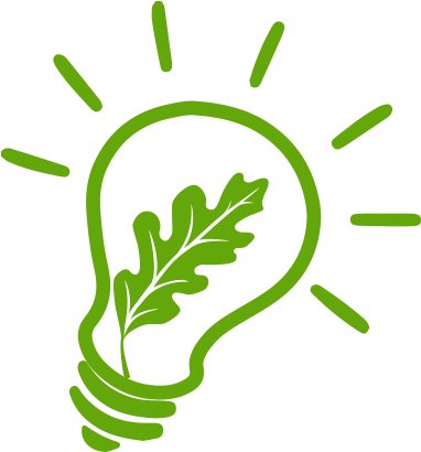 Oak Leaf Ideas Bulb Green - Illustration (400x500)