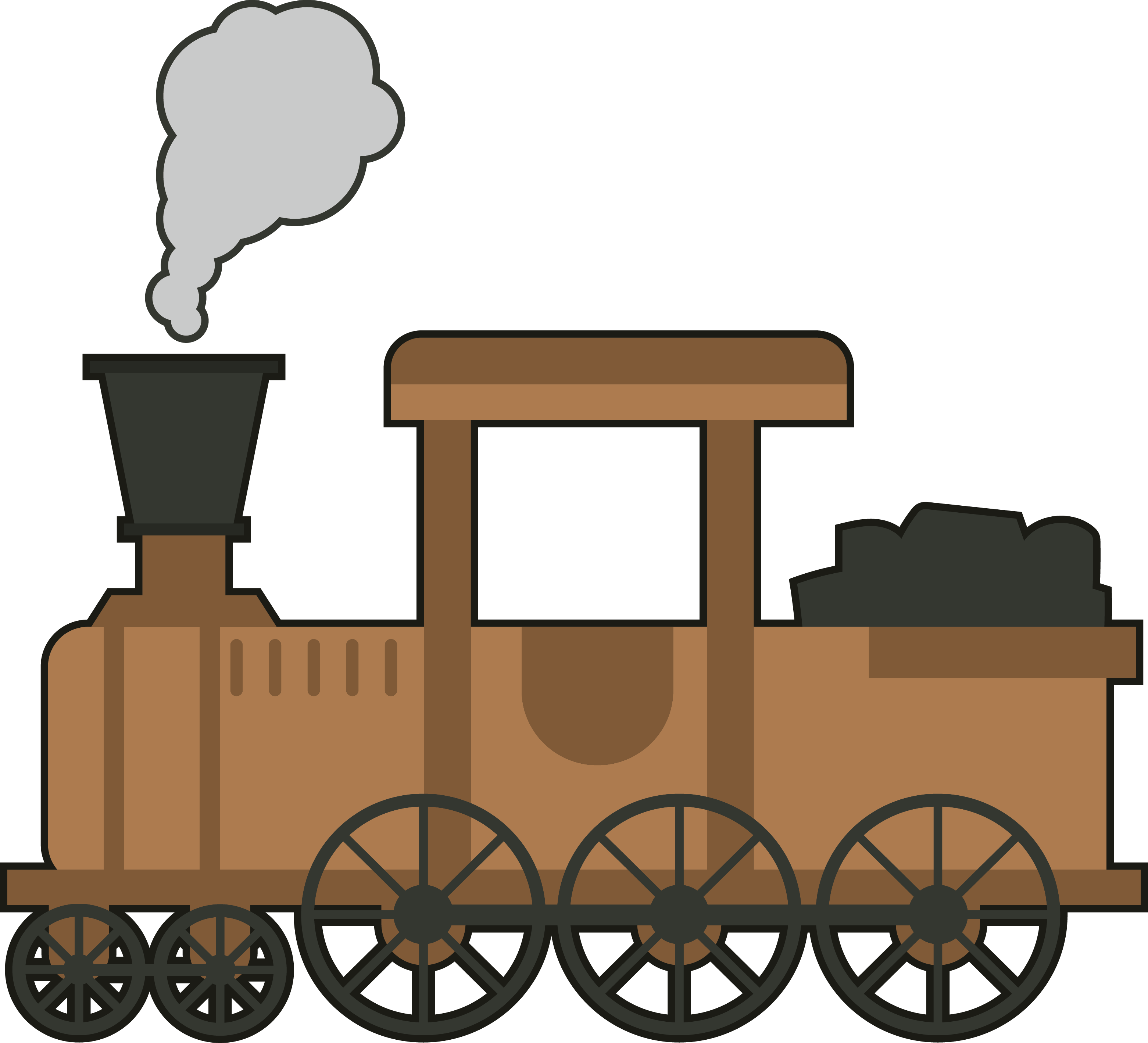 Train Rail Png Pic - Brown Train Cartoon (3123x2838)