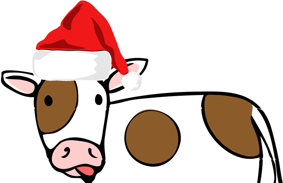 This Christmas Will Be My Second One Without Meat - Cow Cartoon (973x585)