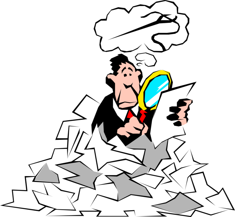 Vector Illustration Of Businessman Looking For Needle - Finding Needle In A Haystack Clipart (758x700)