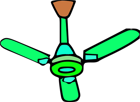 Ventilator, Fan, Air, Ceiling Fan, Wind - Ceiling Fan Clip Art (467x340)