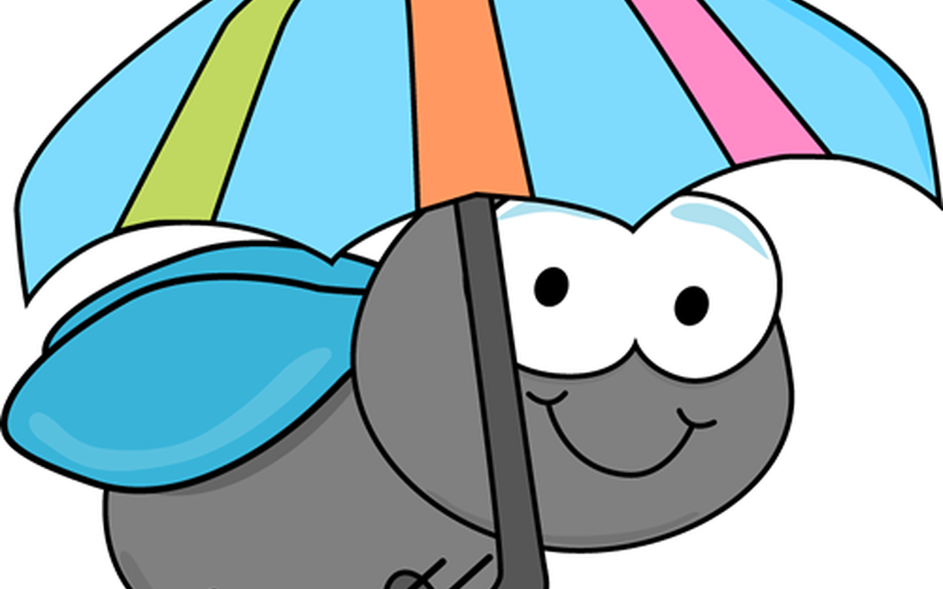 Fly And Umbrellapng Clip Art Flowers/bugs - Clip Art (1368x855)