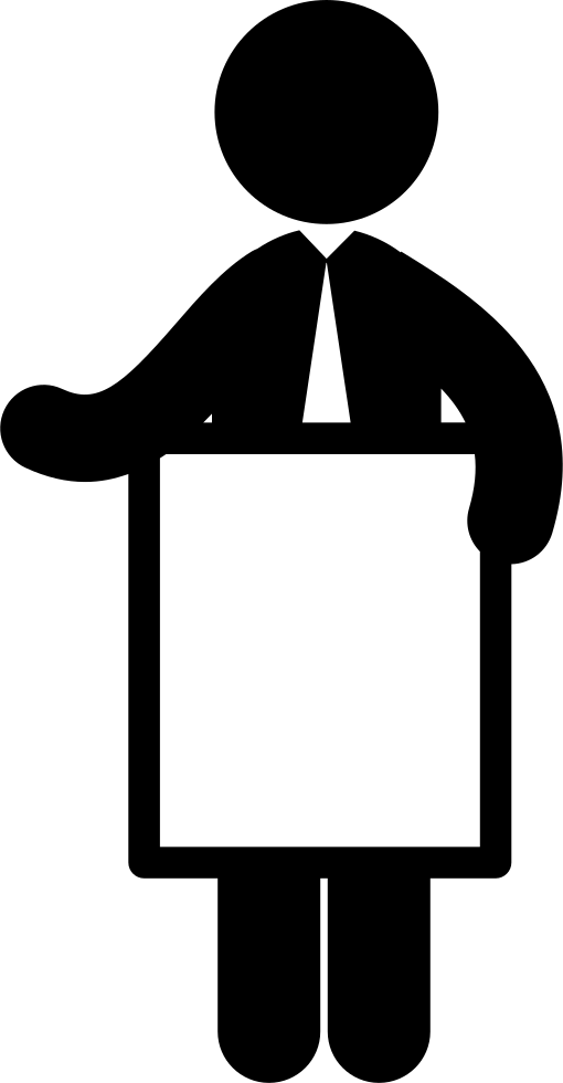 Businessman Holding Blank Billboard Comments - Man With Tie Icon (510x980)