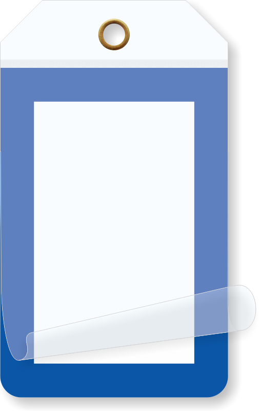 Blue Border Blank Self-laminating Tag - Blue Border Blank Self-laminating Tag (505x800)