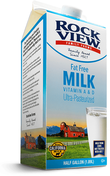 Fat-free Milk Ultra Pasteurized - Rockview Farms (450x733)