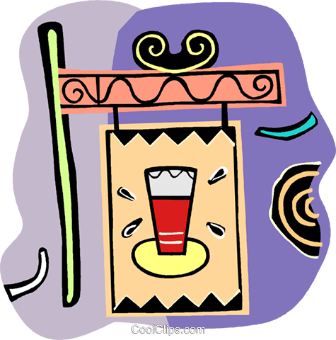 Bar Sign Royalty Free Vector Clip Art Illustration - Bar Sign Royalty Free Vector Clip Art Illustration (475x480)