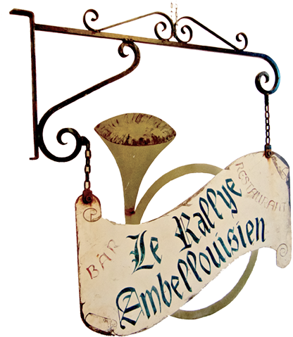 Antique French Double Sided Metal Hand Painted Sign - Antique French Double Sided Metal Hand Painted Sign (430x500)