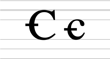 Latin Letter C With Bar - Calligraphy (450x300)