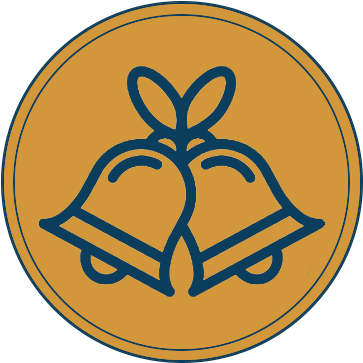 Wedding Gld Blue - Wedding Bells Clipart (363x363)