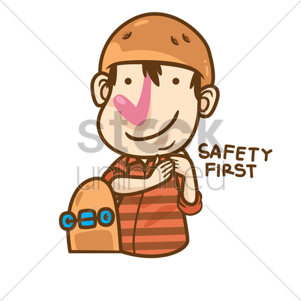 Safety First Cartoon Clipart Cartoon Clip Art - Safety First Cartoon Guy (600x600)
