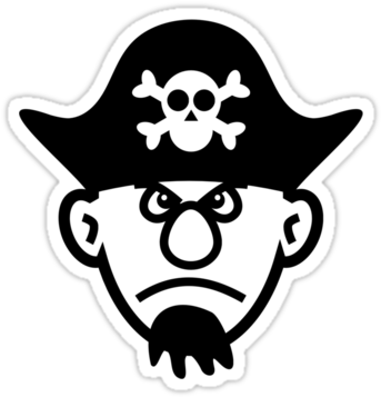Free Frankenstein Public Domain Halloween 2 - Black And White Pirate Hat (375x360)