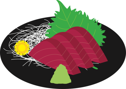 Tuna Clipart Raw Fish - Tuna Sashimi Clipart (479x340)