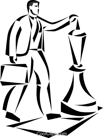 Man Holding Onto A Large Chess Piece Royalty Free Vector - Man Holding Onto A Large Chess Piece Royalty Free Vector (359x480)