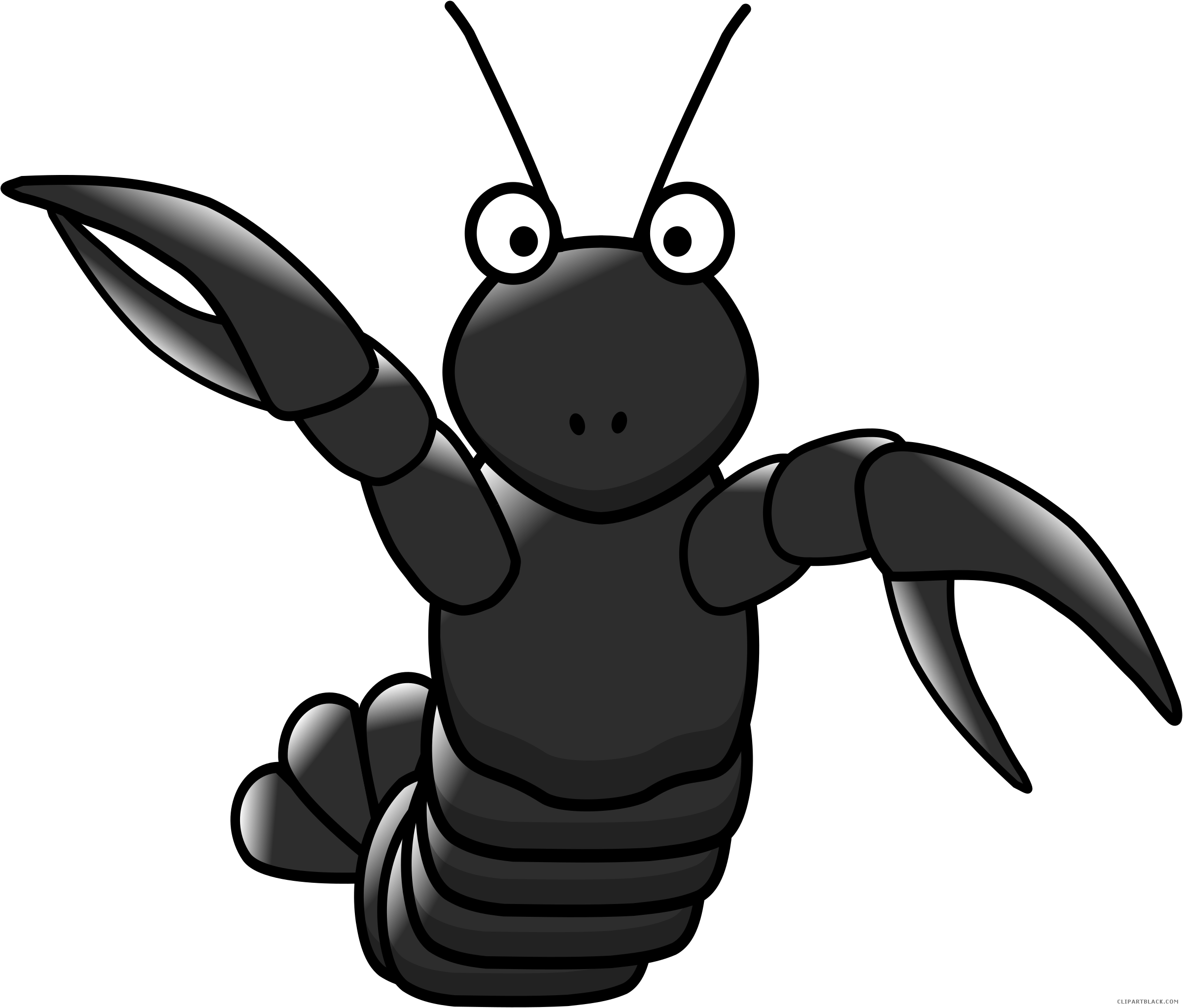 Cartoon Lobster Animal Free Black White Images - Sea Creatures Clipart (2400x2045)
