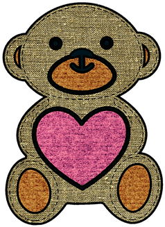 Bears, Bear, Fabric, Tissue, Cute, Sweet - Bear Heart Png Transparent (453x340)