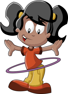 Clipart Hula Hoop Çeviren Kız - Desenho Menina Pulando Corda (378x452)