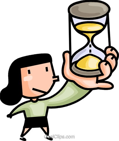 Woman With An Hour Glass Royalty Free Vector Clip Art - Woman With An Hour Glass Royalty Free Vector Clip Art (406x480)