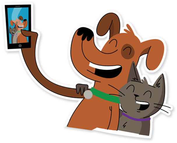 00 Donated - Pet Selfie Cartoon (608x492)