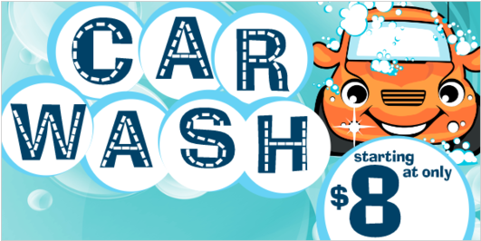 Car Wash Starting At $8 Vinyl Banner - Orange Car (560x560)
