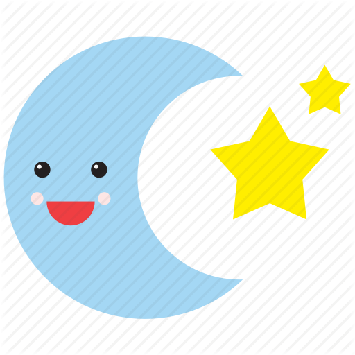 Moon Emoji Png - Moon And Stars Cartoon Png (512x512)