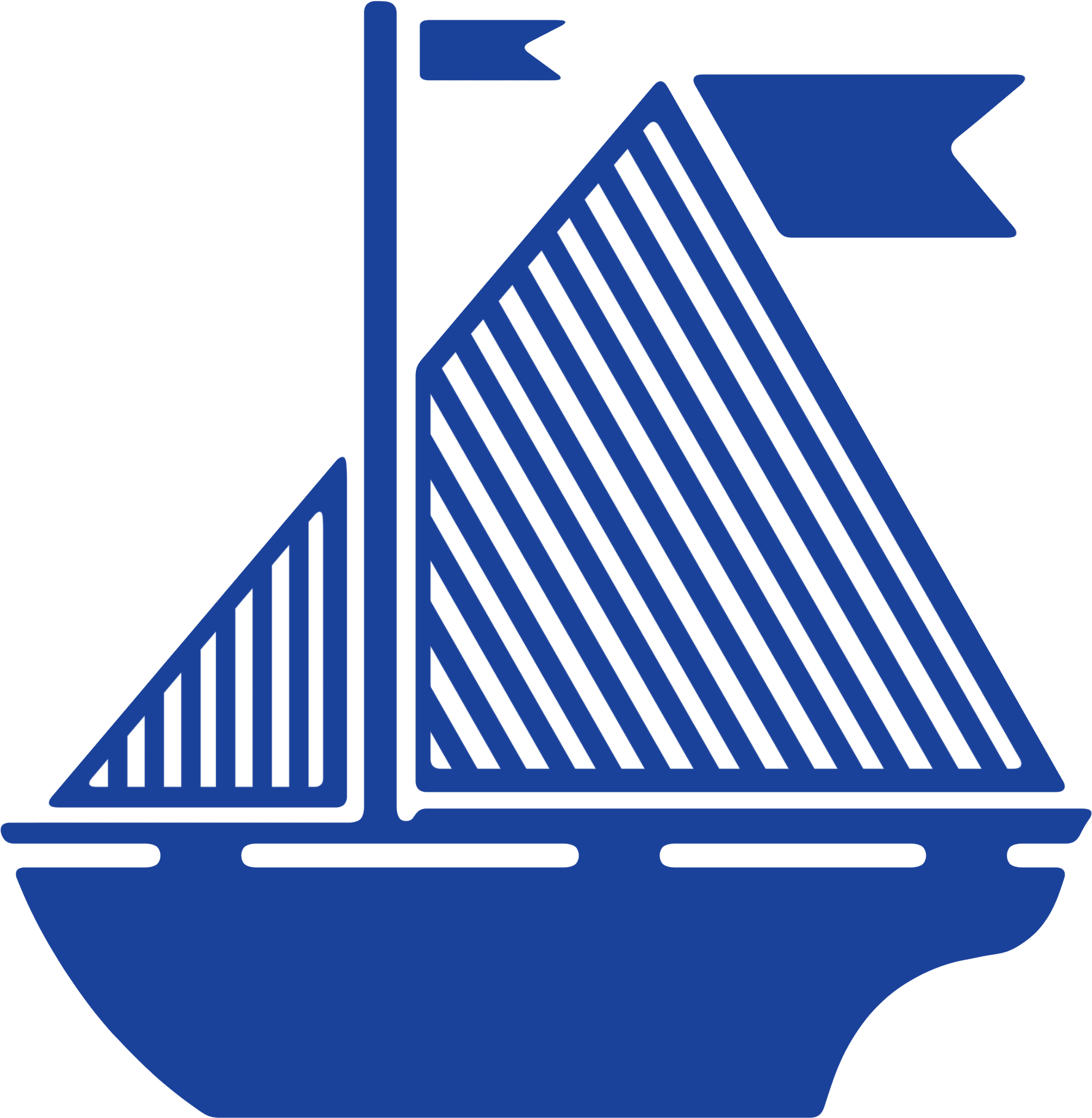 Sail Boat Flag Blue Sail Boat 370164 - Blue Boat (2100x2100)