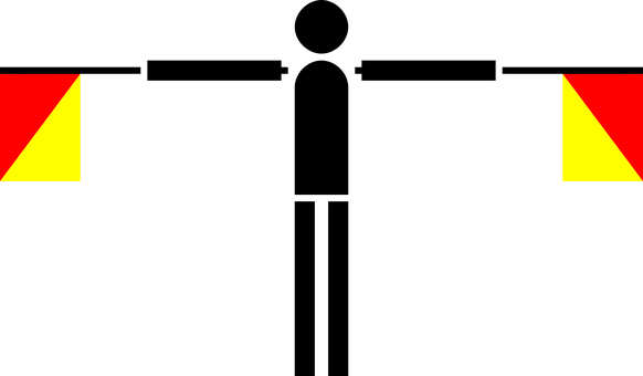 Semaphore, Flag, Naval, Navy, R, Signal - Semaphore Flag Letter R (582x340)