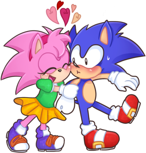 Sonic The Hedgehog Clipart Classic Sonic - Sonic And Amy Classic (500x498)