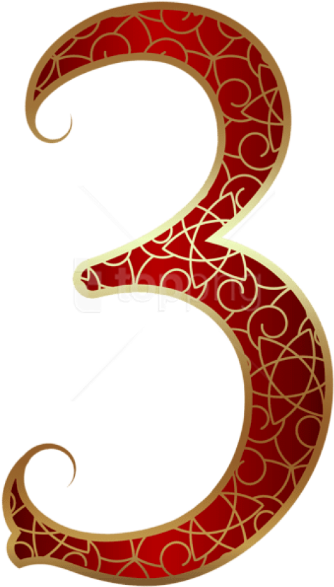 Free Png Download Gold Red Number Three Clipart Png - Clip Art (480x845)