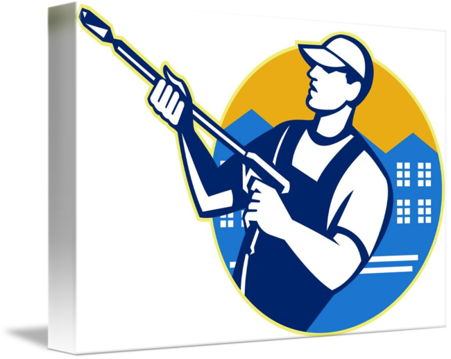 Power Washing Pressure Water Blaster Worker By Aloysius - Pressure (650x517)