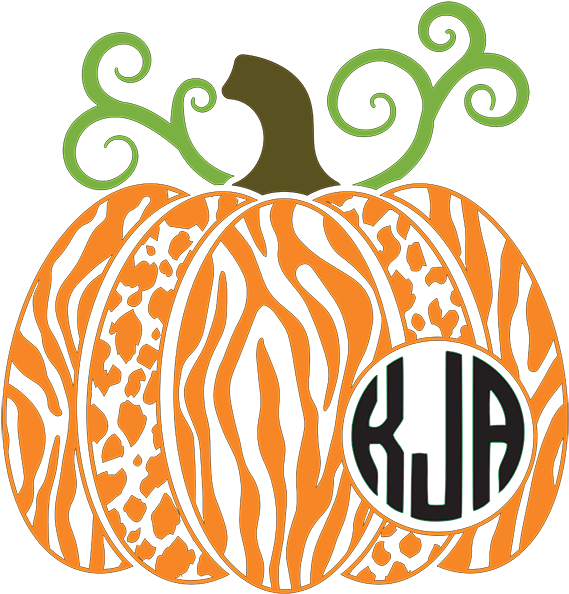 S50072 “ - Pumpkin Monogram Clipart (600x595)