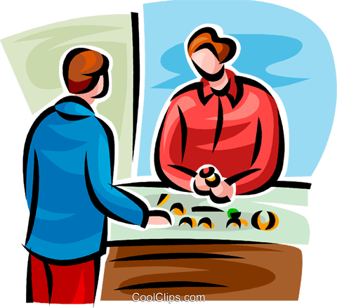 Person Talking To A Jeweler Royalty Free Vector Clip - Person Talking To A Jeweler Royalty Free Vector Clip (480x438)