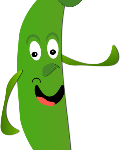Clip Art Bean Cartoon Transprent Png - Green Bean With Face (512x512)