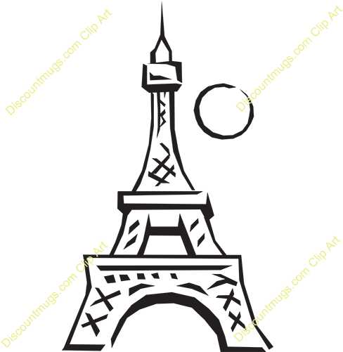 Clipart 10459 Eiffel Tower35 Prom Theme Icon Mugs T - Eiffel Tower Drawing Cartoon (500x500)