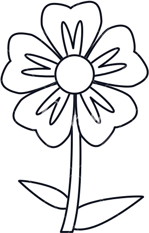 Flower Outline Images - Line Art (550x550)