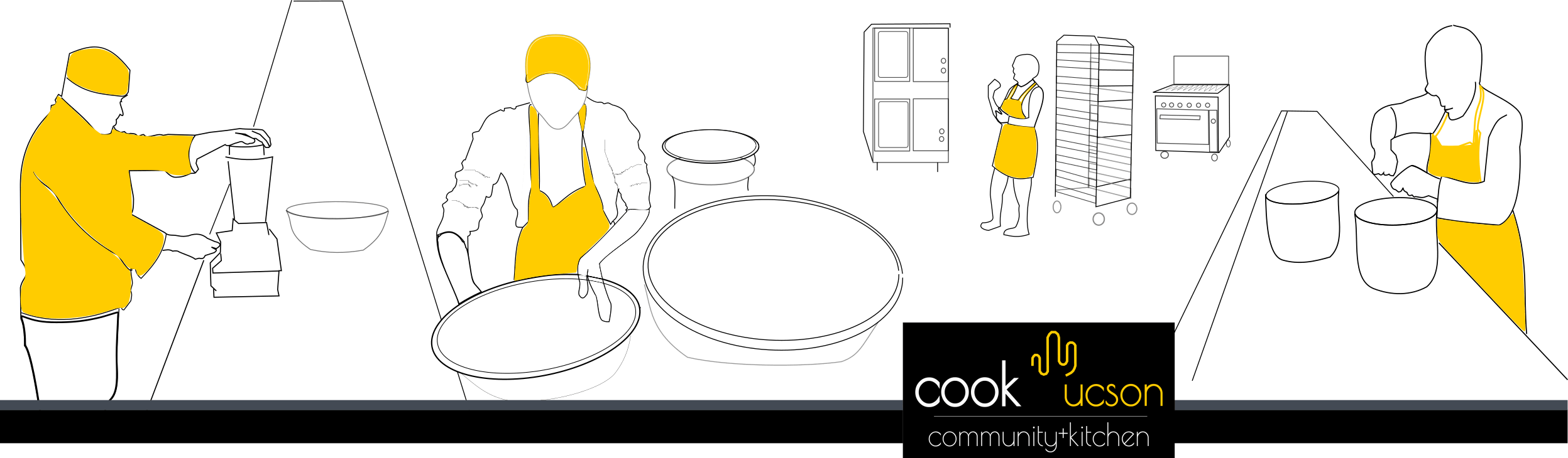 Cook Clipart Cuisine - Cartoon (2495x730)