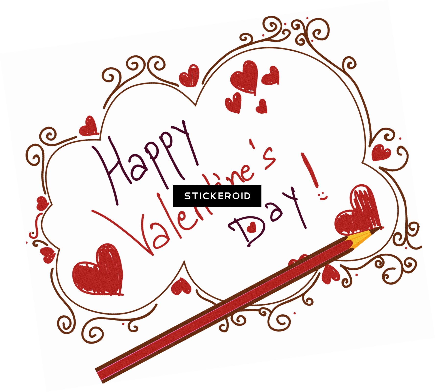 Happy Valentine's Day - Happy Valentine's Day Text Png (1777x1601)