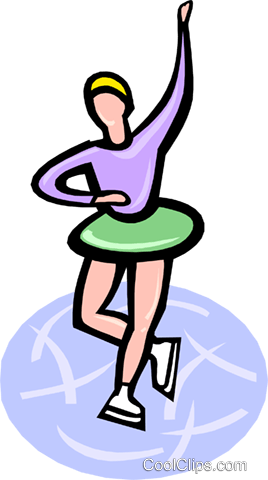 Female Figure Skater Royalty Free Vector Clip Art Illustration - Eiskunstläuferin Clipart (268x480)