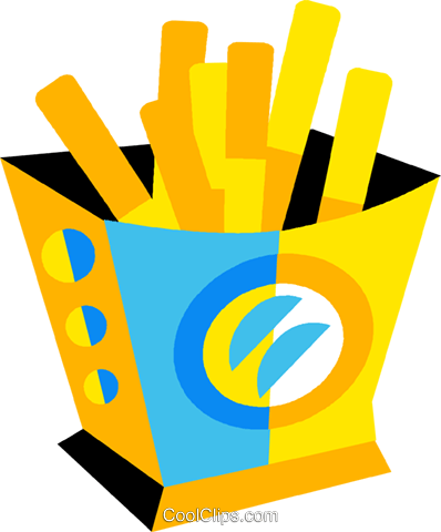 French Fries Royalty Free Vector Clip Art Illustration - French Fries Royalty Free Vector Clip Art Illustration (398x480)