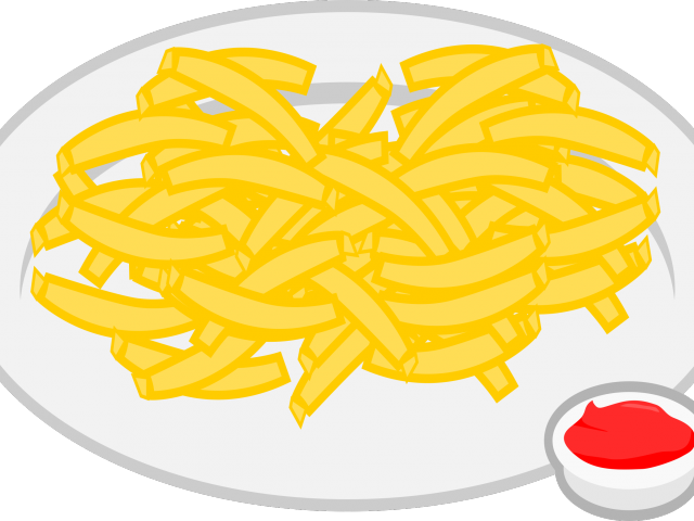 French Fries Clipart Png Clipart - Plate Of Chips Clipart (640x480)