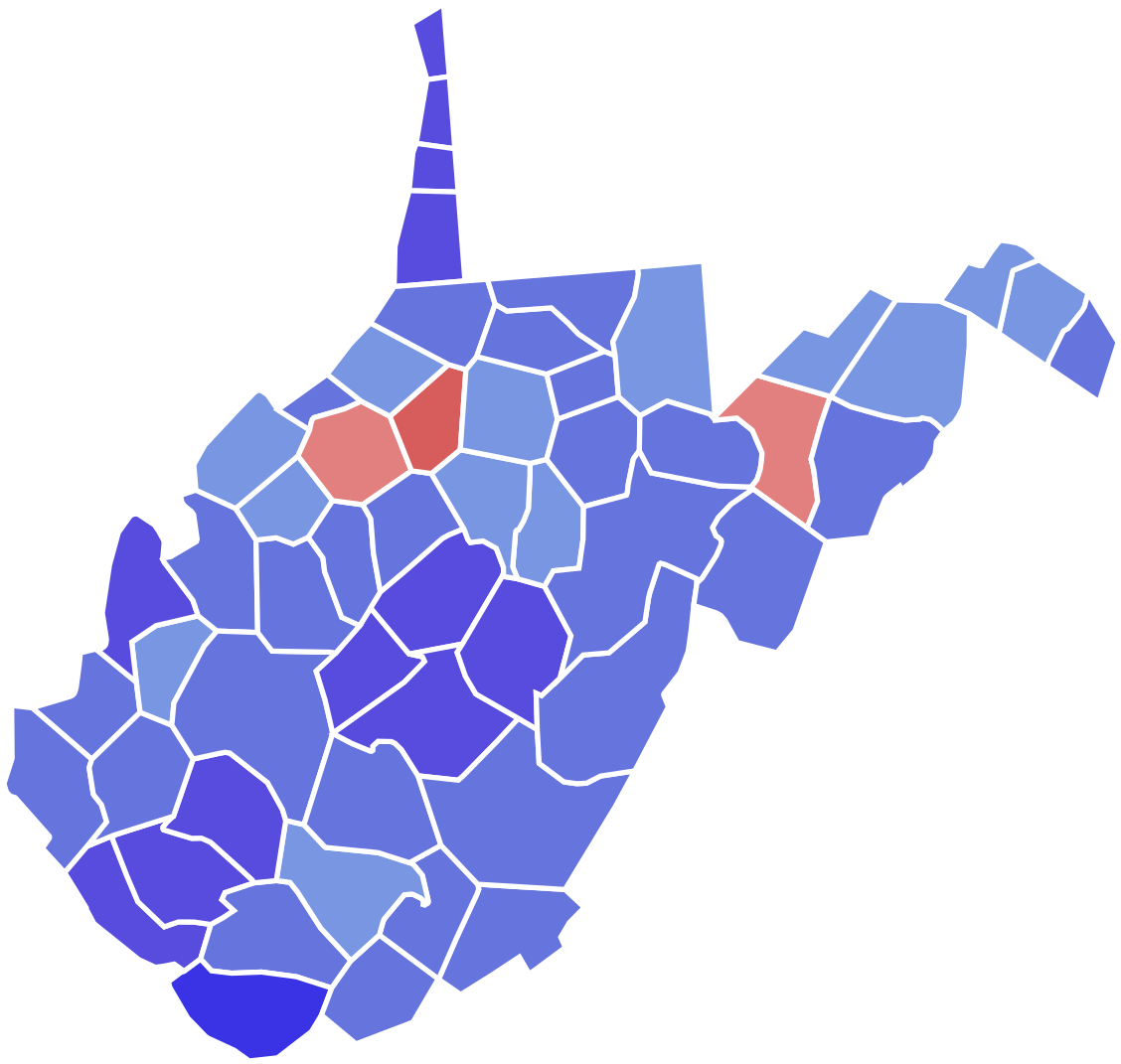 2008 United States Senate Election In West Virginia - West Virginia 2018 Election Results (1200x1142)