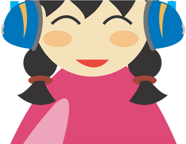Headphones Clipart Cute - Girl With Headphone Clipart (640x480)