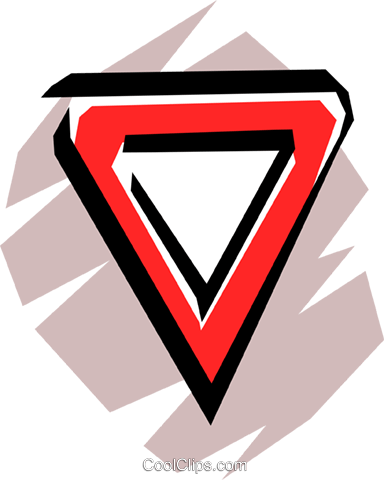 Yield Sign Royalty Free Vector Clip Art Illustration - Emblem (384x480)