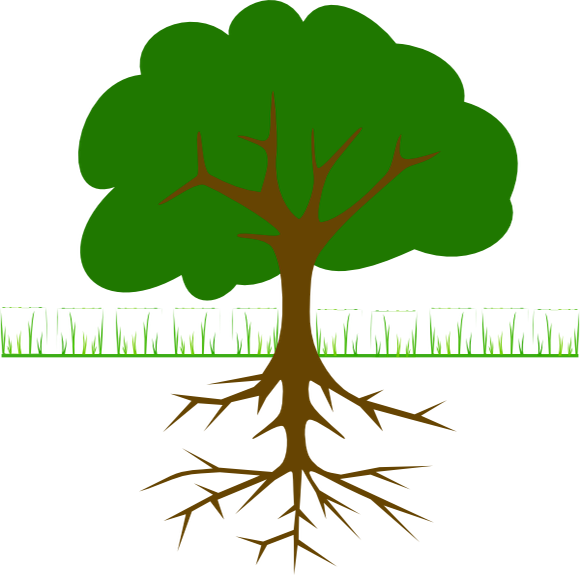 Innovation Clipart Brain Game - Tree Clipart With Roots (580x575)