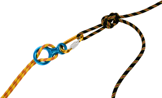 Climbing Rope With Carabiners Knot - Climbing Rope With Carabiners Knot (550x335)