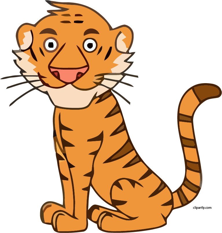 Tiger Clipart Png - Animated Animals (768x807)